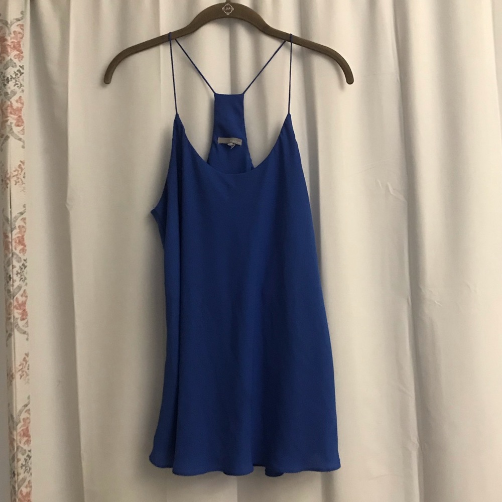 3/$25 Staccato Blue String Racerback Tank Large